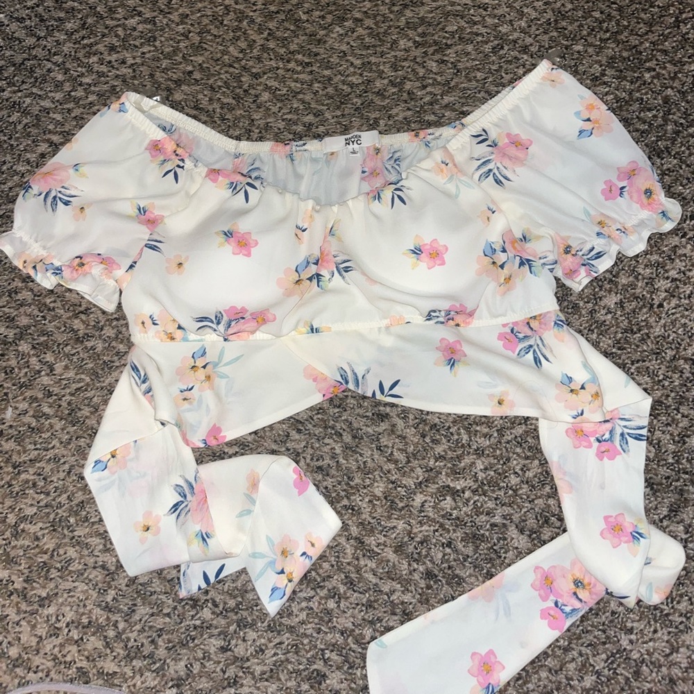 Madden NYC floral off the shoulder top